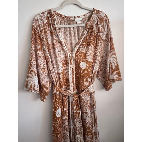 Desmond & Dempsey X H&m Women’s Landscape Kaftan Midi Dress Size Large - Picture 13 of 13